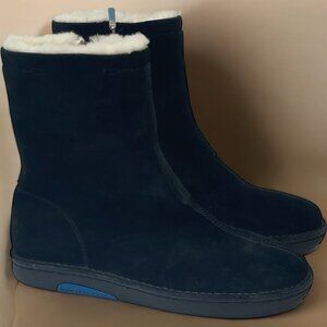 Polo Sport Ralph Lauren Suede Faux Sherpa Lined Boots Side Zip Women's 9 Black